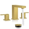 KENES Brushed Gold Widespread Bathroom Faucet 3 Hole Vanity Faucet 2 Handle