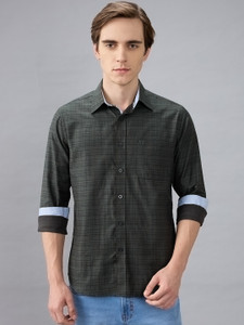 Kenneth Cole Men Checkered Casual Grey Shirt