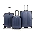Kenneth Cole REACTION Renegade Luggage Expandable 8-Wheel Spinner Lightweight Hardside Suitcase, Smokey Purple, 3-Piece Set (20"/24"/28")