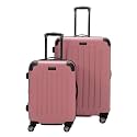 Kenneth Cole REACTION Renegade Luggage Expandable 8-Wheel Spinner Lightweight Hardside Suitcase, Peony, 2-Piece Set (20"/28")