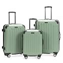 Kenneth Cole REACTION Renegade Luggage Expandable 8-Wheel Spinner Lightweight Hardside Suitcase, Seafoam, 3-Piece Set (20"/24"/28")