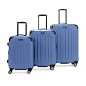 Kenneth Cole REACTION Renegade Luggage Expandable 8-Wheel Spinner Lightweight Hardside Suitcase, Periwinkle Blue, 3-Piece Set (20"/24"/28")