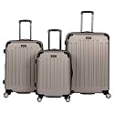 Kenneth Cole REACTION Renegade Luggage Expandable 8-Wheel Spinner Lightweight Hardside Suitcase, Champagne, 3-Piece Set (20"/24"/28")