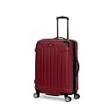 Kenneth Cole REACTION Renegade Luggage Expandable 8-Wheel Spinner Lightweight Hardside Suitcase, Scarlet Red, 24-Inch Checked