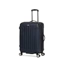 Kenneth Cole REACTION Renegade Luggage Expandable 8-Wheel Spinner Lightweight Hardside Suitcase, Navy Blue, 24-Inch Checked