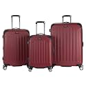 Kenneth Cole REACTION Renegade Luggage Expandable 8-Wheel Spinner Lightweight Hardside Suitcase, Scarlet Red, 3-Piece Set (20"/24"/28")