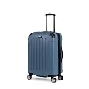 Kenneth Cole REACTION Renegade Luggage Expandable 8-Wheel Spinner Lightweight Hardside Suitcase, Granite Blue, 24-Inch Checked