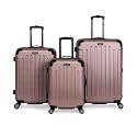 Kenneth Cole REACTION Renegade Luggage Expandable 8-Wheel Spinner Lightweight Hardside Suitcase, Rose Gold, 3-Piece Set (20"/24"/28")