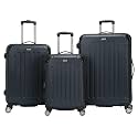 Kenneth Cole REACTION Renegade Luggage Expandable 8-Wheel Spinner Lightweight Hardside Suitcase, Navy Blue, 3-Piece Set (20"/24"/28")