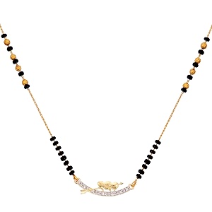 kennice mangalsutra arrow in heart love pendant american diamond gold-plated tanmaniya nallapusalu for women