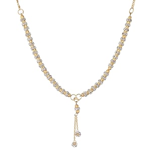 kennice mangalsutra gold plated americal diamond embedded drop fringed style gold plated chain tanmaniya nallapusalu jewellery for women