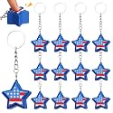 Kenning 12 Pcs American Flag Clicker Fidget Keychains Bulk 3D Fidget Toy