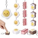 Kenning 12 Pcs Breakfast Clicker Fidget Keychain Bulk 3D Printed Fidget Toy