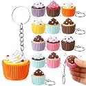 Kenning 12 Pcs Cupcakes Clicker Fidget Keychain Bulk 3D Printed Fidget Toy