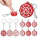 Kenning 12 Pcs Firefighter Clicker Keychains Bulk Maltese Cross Fidget Toy