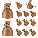 Kenning 12 Pcs Highland Cow Clicker Fidget Keychain, 3D Printed Fidget Toys