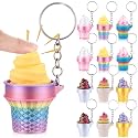 Kenning 12 Pcs Ice Cream Clicker Fidget Keychain Bulk 3D Printed Fidget Toy