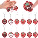 Kenning 12 Pcs Strawberry Clicker Fidget Keychains, 3D Printed Fidget Toys