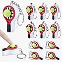 Kenning 12 Pcs Tennis Racket Clicker Fidget Keychains Bulk 3D Fidget Toy