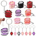 Kenning 14 Pcs Coffin Cake Clicker Fidget Keychain Bulk 3D Printed Sensory Clicker Fidget Stress Relief Halloween Theme Party Favors for Adults Gothic Birthday Goodie Bag Stuffers