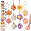 Kenning 20 Pcs Floral Clicker Fidget Keychain Bulk 3D Flower Fidget Toys