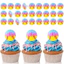 Kenning 48 Pcs Softball Cupcake Toppers Resin Cake Rings Sports Party