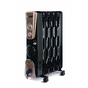 kenstar oil filled radiator 11 fins with ptc fan heater 2900 watts black gold