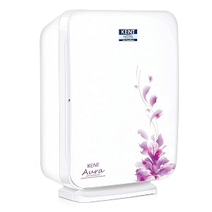 kent 15002 aura air purifier highly efficient hepa technology  in-built ionizer filter change indicator amp air quality sensor  child lock feature white