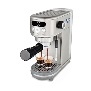 kent coffee maker 1400 w  makes two cups of coffee at a time  high pressure 20 bar italian pump for making cappuccinos amp lattes  in-built steamer for frothing  ss body  suitable for ground coffee