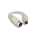 KENTEK 6 Inch in DIN5 at Male to Mini DIN6 PS/2 Female Keyboard Adapter Converter Cable Cord DIN5 5 Pin to MDIN6 6 Pin M/F for PC Mac Linux,Beige