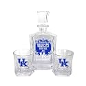 Kentucky Wildcats Decanter Set, Officially Licensed, Includes 25 oz Decanter and Two 10 oz Rocks Glasses