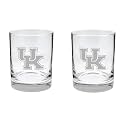 Kentucky Wildcats Satin Finish Rock Glass Set of 2 14oz