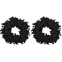 Kenz Laurenz 100 Hair Ties No Crease Ribbon Elastics Ouchless Ponytail Holders Hair Bands (100 Hair Ties-Black) (Pack of 2)