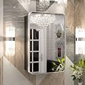 Keonjinn 16"x24" Chrome Medicine Cabinet with Mirror, Stainless Steel Frame