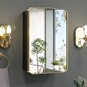 Keonjinn 16"x24" Gold Bathroom Medicine Cabinet with Mirror, DTC Hinges