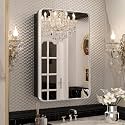 Keonjinn 20 x 32 Inch Chrome Medicine Cabinets for Bathroom with Mirror Adjustable Shelves Stainless Steel Framed Rounded Rectangle Single Door Surface Wall Mounted Silver Bathroom Storage Cabinet