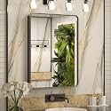 Keonjinn 24" x 32" Black Recessed Medicine Cabinets, Sturdy &amp; Solid Framed