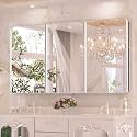 Keonjinn 60"x32" Chrome Recessed Medicine Cabinet with Mirror, Oversized
