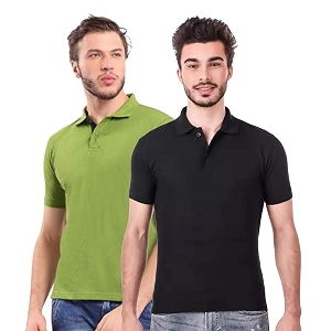 KEOTI Poly CottonMattey Collar Neck Half Sleeves