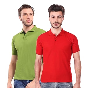 KEOTI Poly CottonMattey Collar Neck Half Sleeves