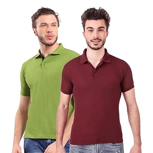 KEOTI Poly CottonMattey Collar Neck Half Sleeves
