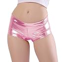 Kepblom Women's Shiny Metallic Rave Booty Shorts Hot Pants Dance Bottom