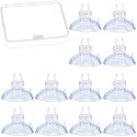 12 Pcs Aquarium Without Hook Suction Cup Rubber Transparent Hose Holder Fish Tank Tubing Adjustable Airline Tube Holder Accessories
