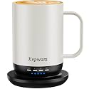 Kepwam Self Heating Coffee Mug T1-16oz Fast Heating &amp; Ultra Long-Lasting Battery Life, Heated Coffee Mug Up to 149℉ - Touch &amp; App Controlled Coffee Mug, Birthday Gifts for Women and Men