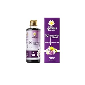 kerala ayurveda neelibhringadi keram  hair oil for hair growth  with indigo bhringaraj amp amla  triple care formula  200ml