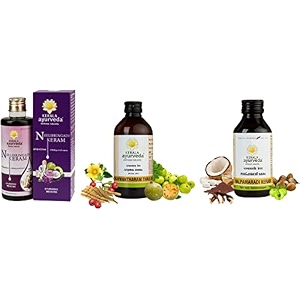 kerala ayurveda neelibringadi keram liquid - 200 ml amp kerala ayurveda nalpamaradi keram 200 ml amp kerala ayurveda dhanwantharam thailam 200 ml
