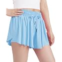 KEREDA Girls Flowy Butterfly Shorts 2-in-1 Kids Preppy Athletic Clothes