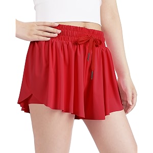 kereda girls flowy shortsyouthtoddler butterfly shorts with spandex liner 2-in-1 for runningsportsathleticfitnesstennis
