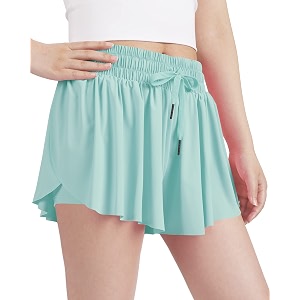 kereda girls flowy shortsyouthtoddler butterfly shorts with spandex liner 2-in-1 for runningsportsathleticfitnesstennis