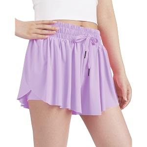 kereda girls flowy shortsyouthtoddler butterfly shorts with spandex liner 2-in-1 for runningsportsathleticfitnesstennis